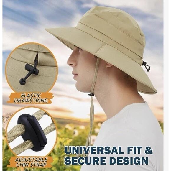 EINSKEY Wide Brim Sun Hat Summer UV Protection Beach Hat‎ Showerproof Safari Hat - Picture 4 of 9